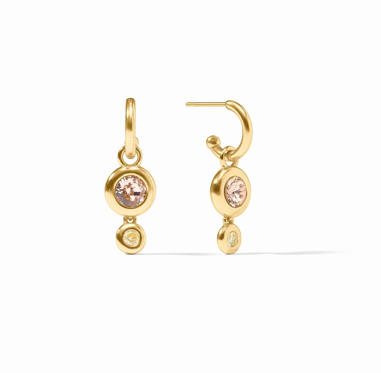 Rainbow Duo Hoop & Charm Earring-Champagne Radiance-OS