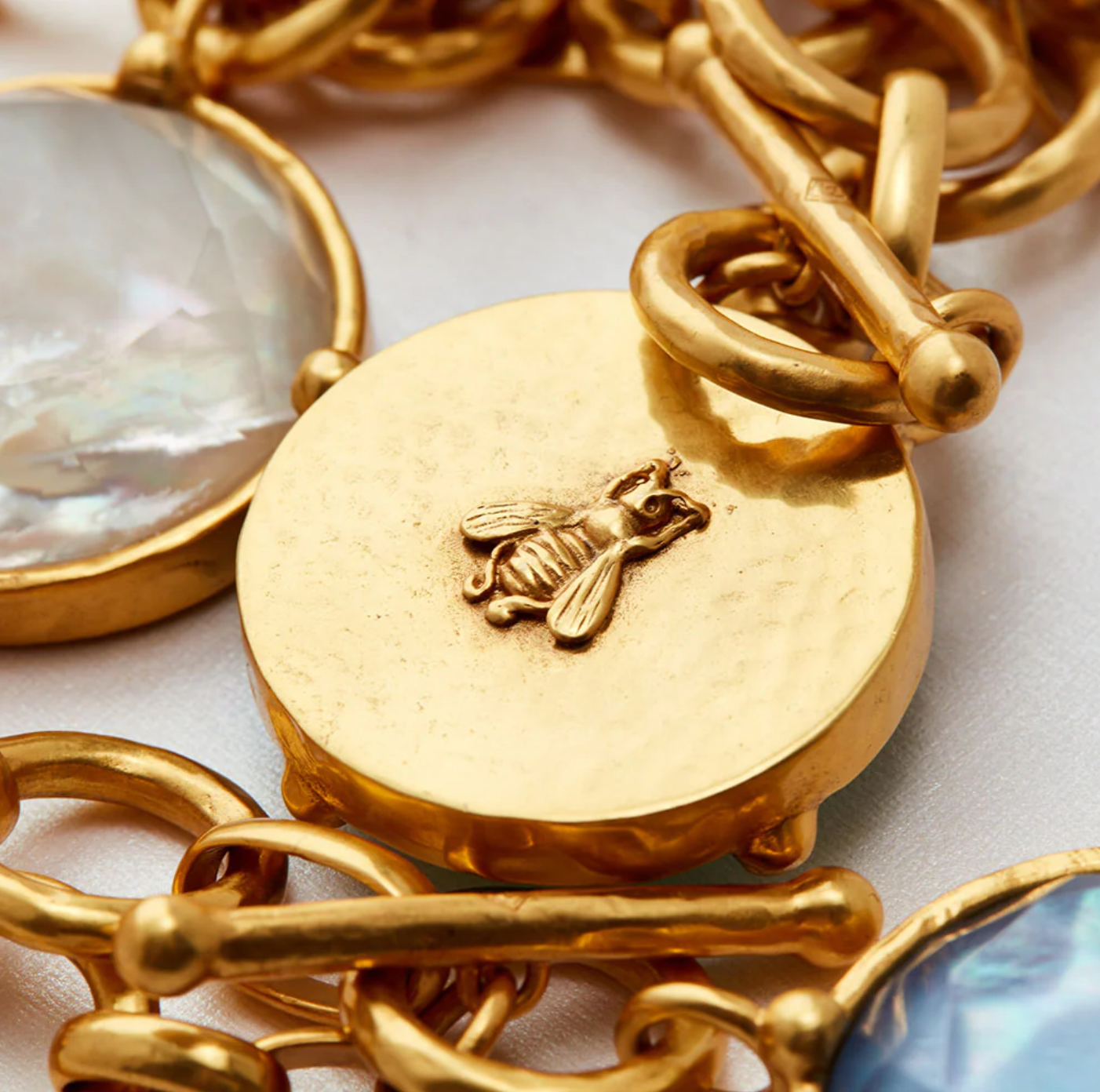 Honeybee Statement Necklace-Iridescent Champagne-OS