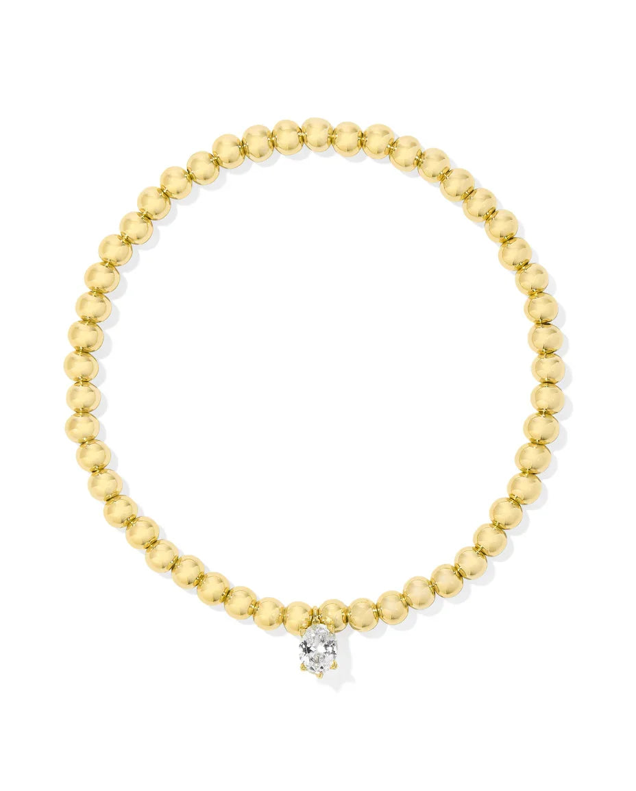 CAILIN STRETCH BRACELET GOLD WHITE CRYSTAL