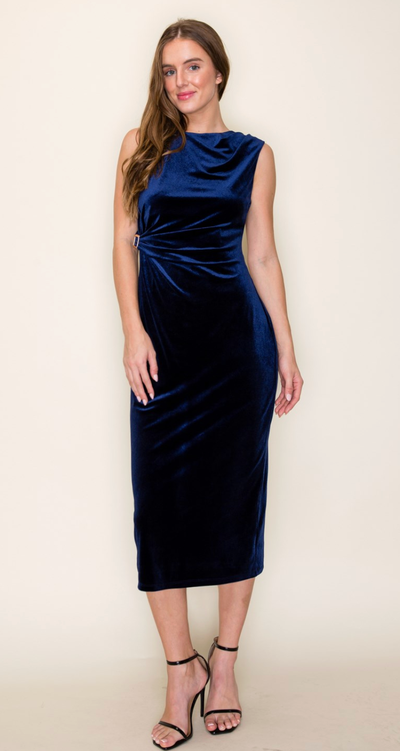 buckle midi dress Gold Buckle Midi Dress