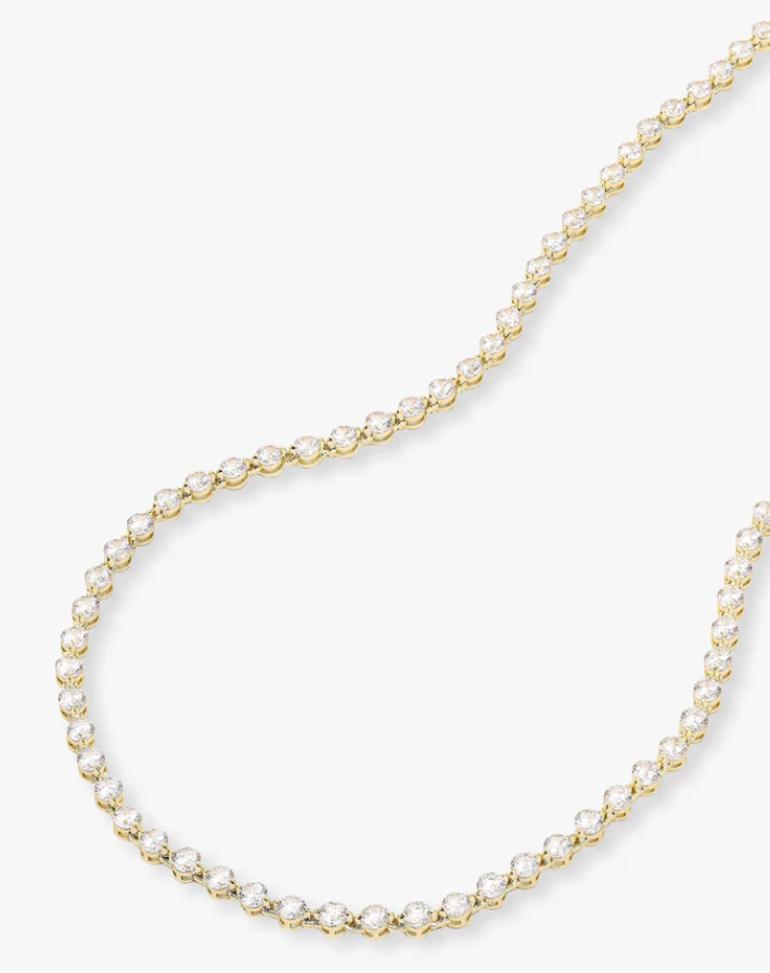 She's an Icon Tennis Necklace 16' GOLD-WHITE O/S
