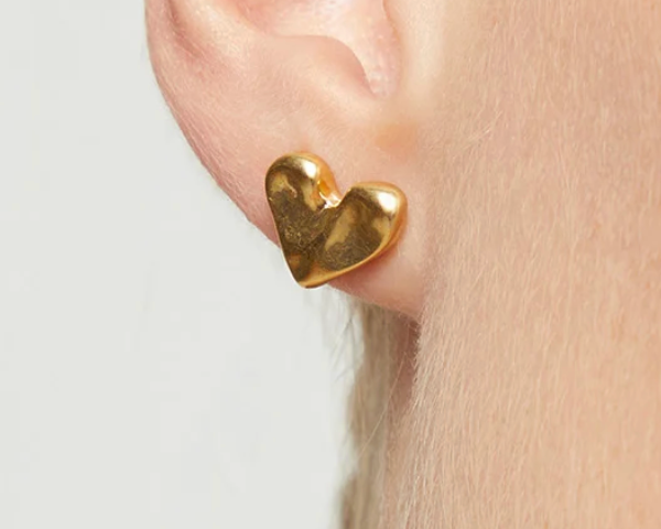 18k gold plated heart shaped earrings