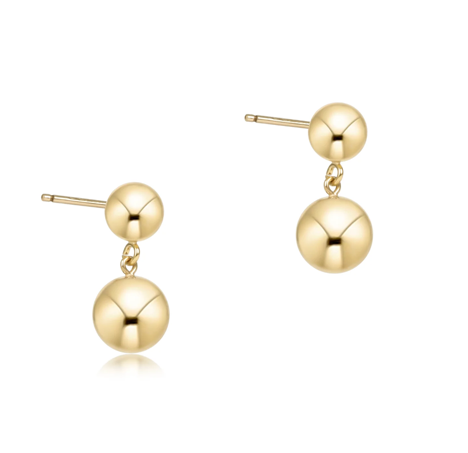 Classic 8mm Ball Drop Stud - Gold