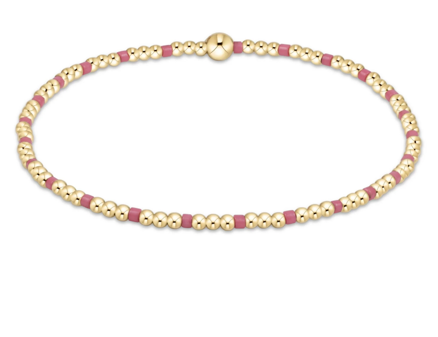 Hope Sincerity Pattern 2mm Bead Bracelet - Bright Pink