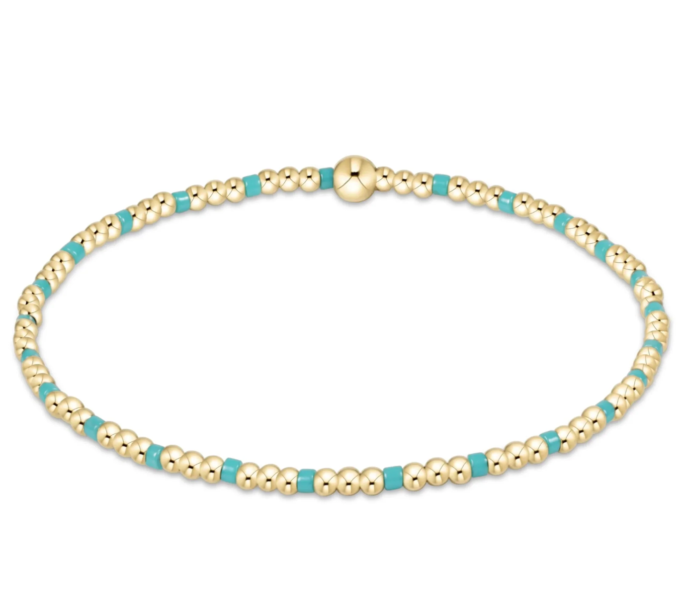 Hope Sincerity Pattern 2mm Bead Bracelet - Turquoise