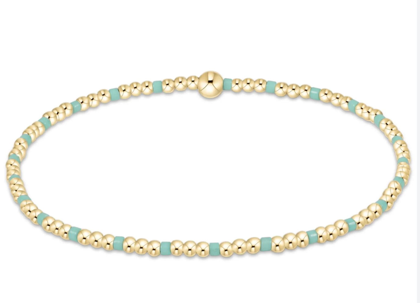 Hope Sincerity Pattern 2mm Bead Bracelet - Mint