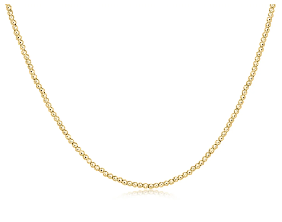 17" Choker Beaded - Classic Gold 2mm