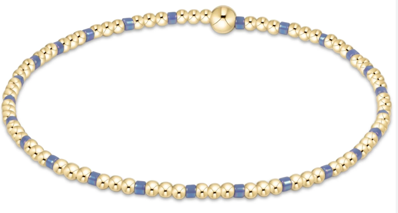 Hope Sincerity Pattern 2mm Bead Bracelet - Bright Blue