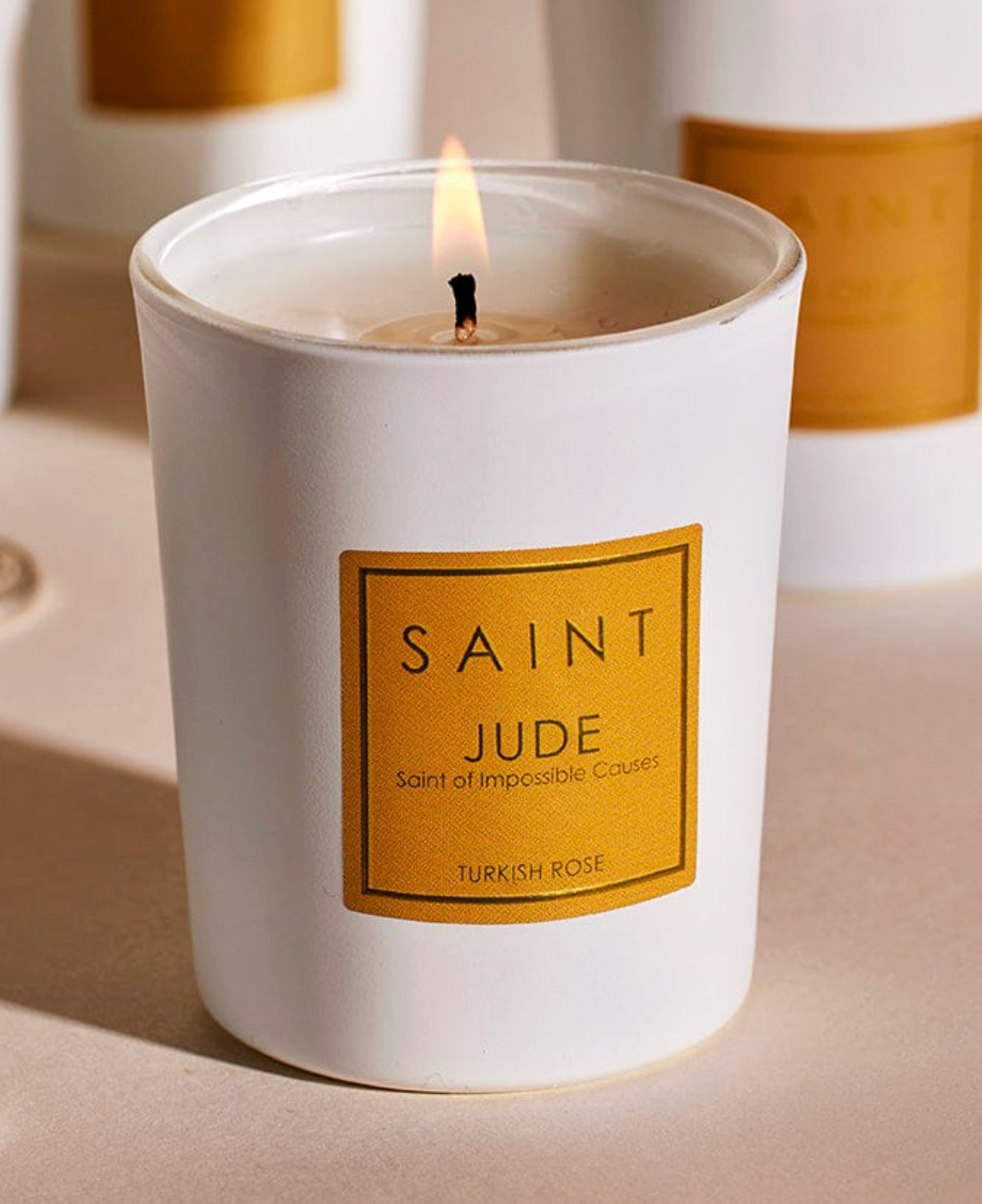 JUDE WHITE, Small Votive SAINT CANDLES