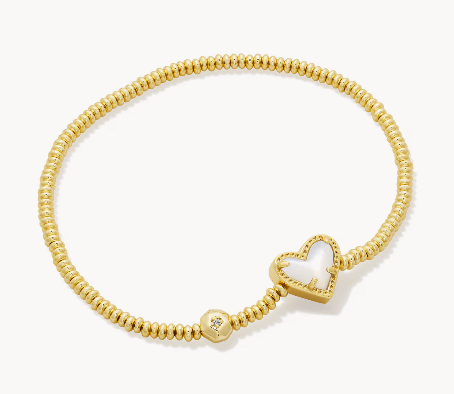 ARI HEART STRETCH BRACELET GLD IVY MOP