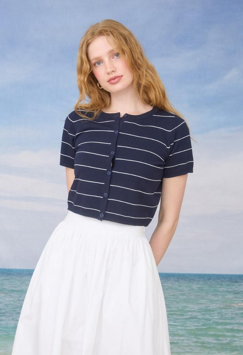 SHORT SLEEVE CROPPED CARDIGAN