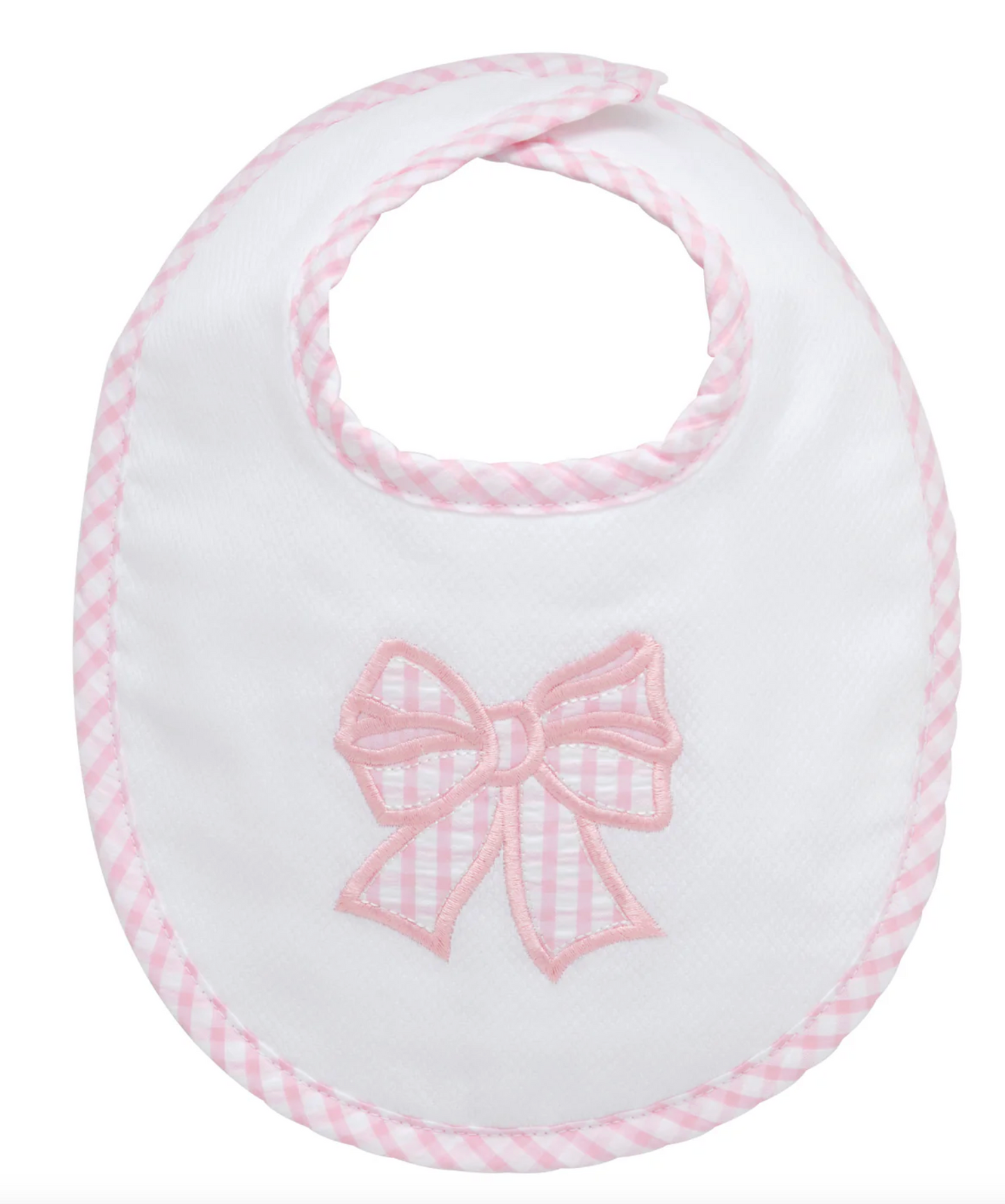 Bow Applique Basic Bib, Pink