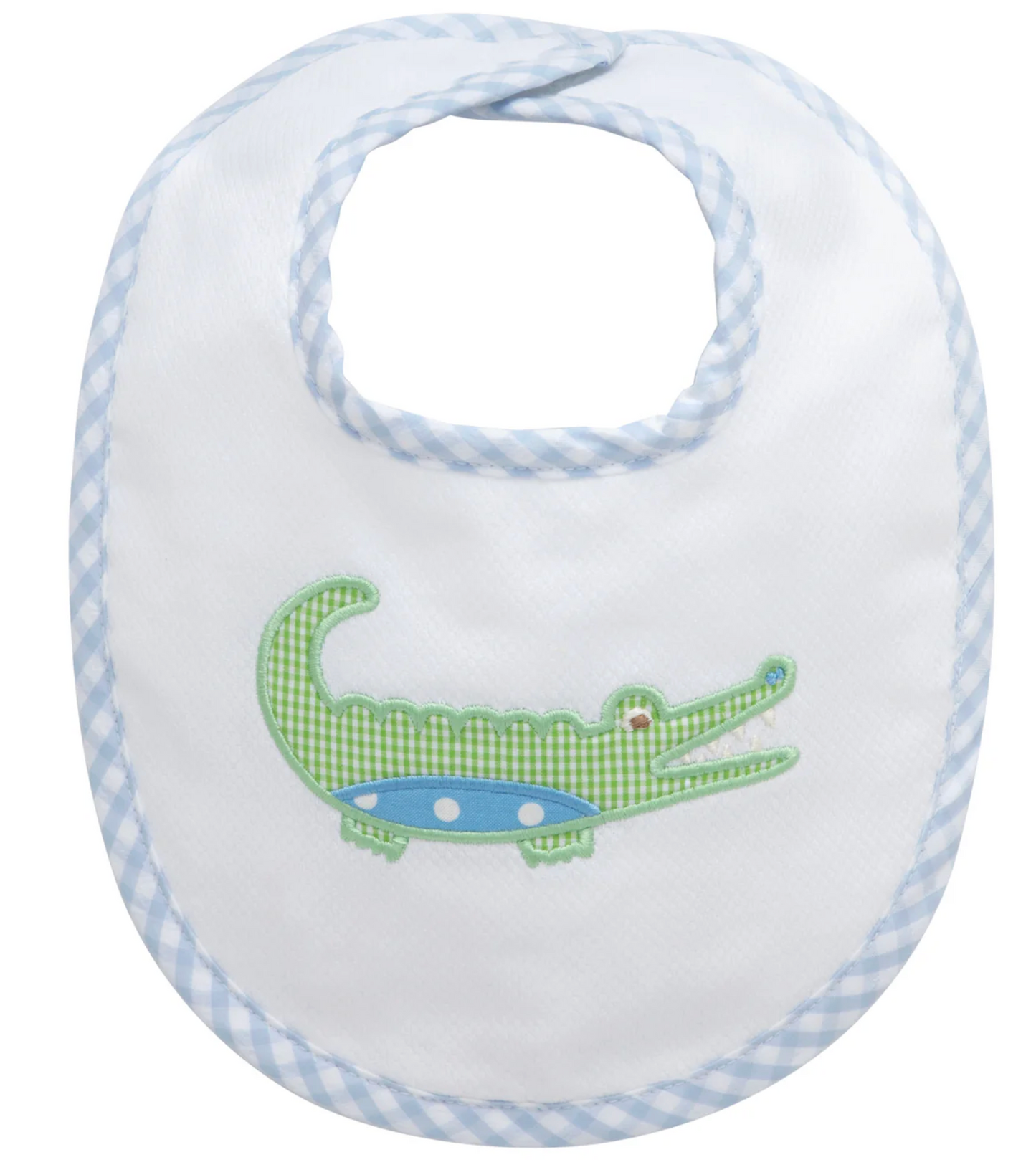 Alligator Applique Basic Bib, Blue