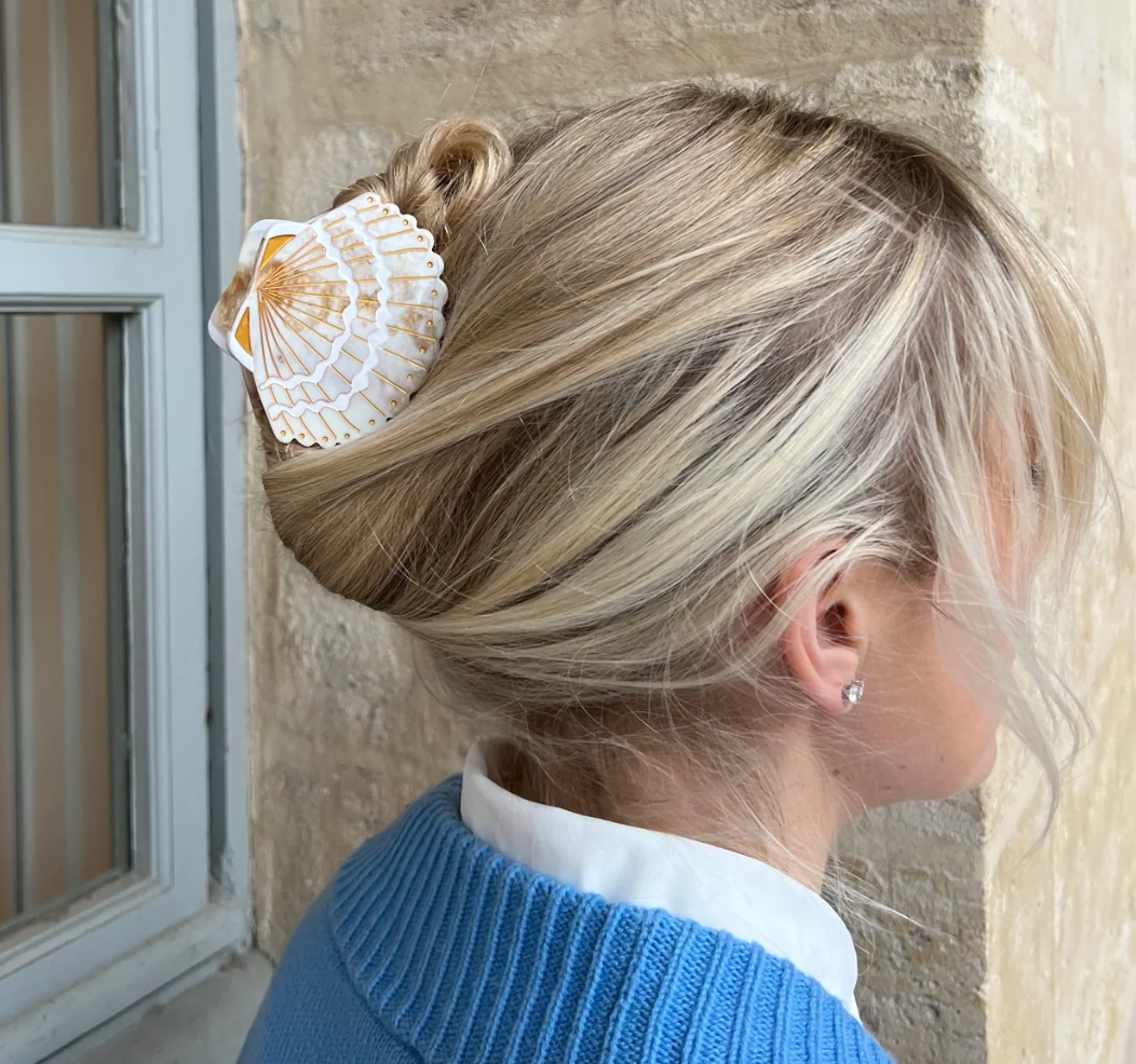 Hand-painted Seashell Claw Hair Clip | Eco- Friendly