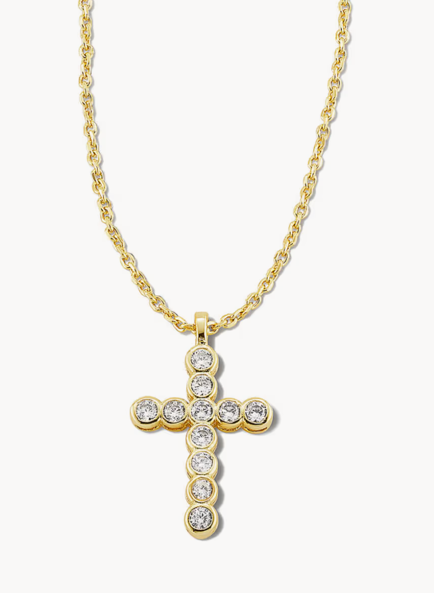 CROSS CRYS PNDNT NCK GOLD