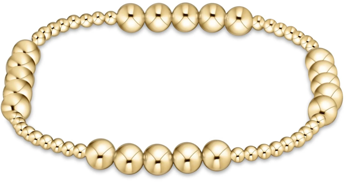 CLASSIC BLISSFUL PATTERN 2.5MM BEAD BRACELET - 5MM GOLD