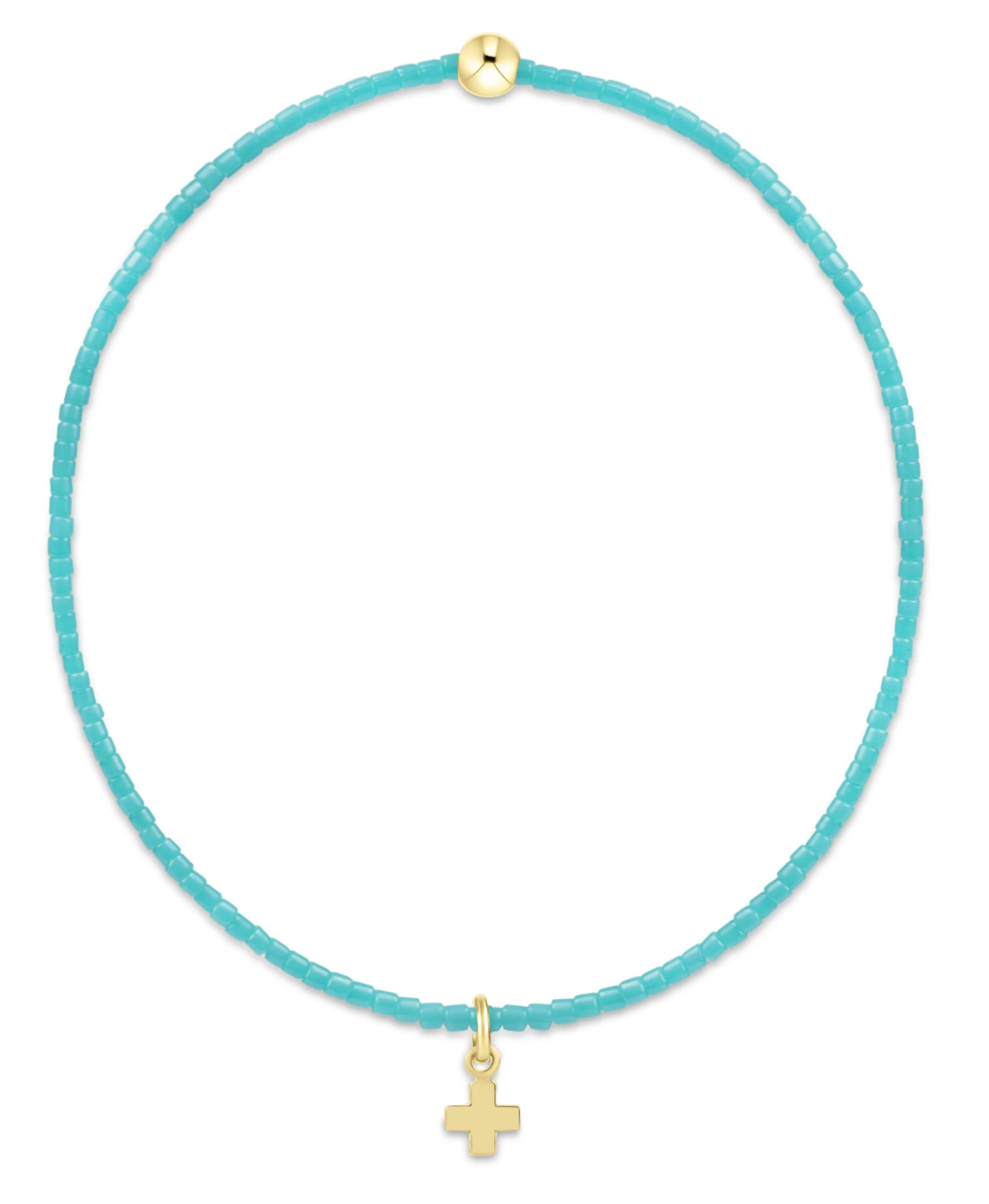 Hope Classic Turquoise Bracelet - Signature Cross Small Gold Charm