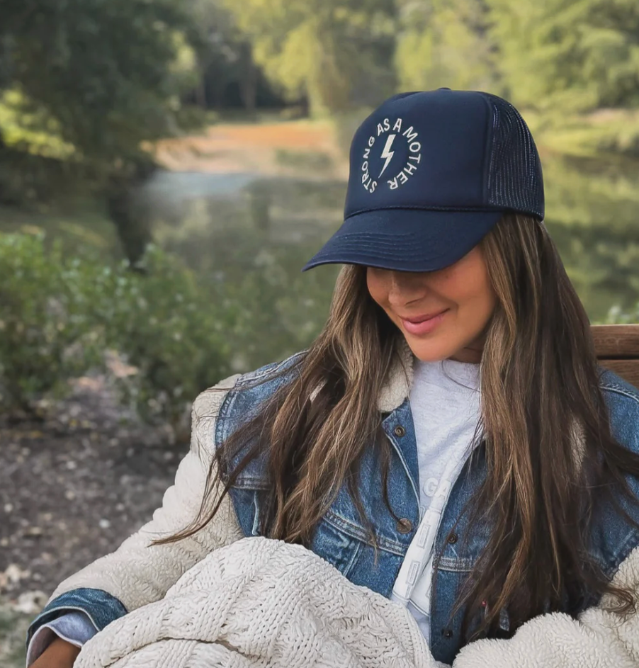 Strong as a mother® Embroidered Trucker Hat Navy | Navy