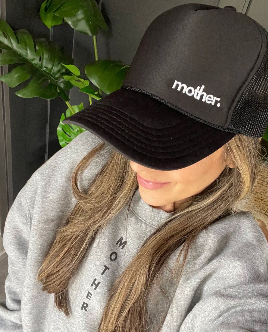 The Mini Mother Embroidered Women's Trucker Hat Black | Black