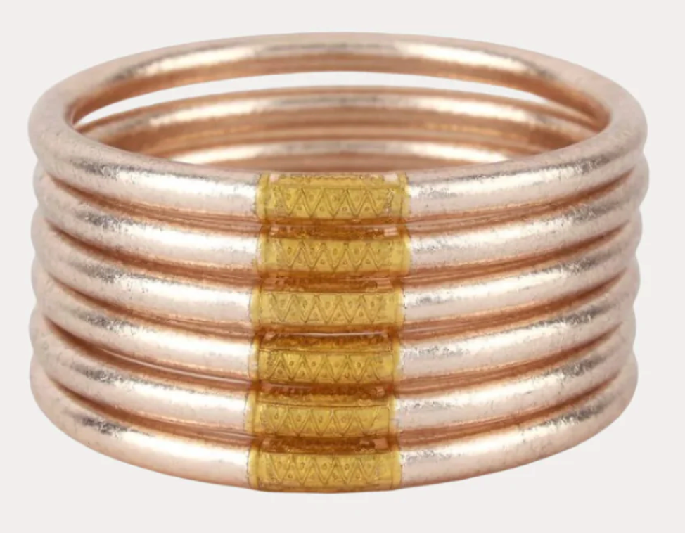 Champagne All Weather Bangles M (Set of 6)