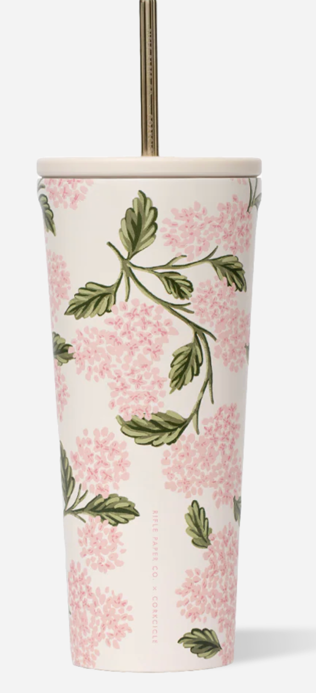 Cold Cup - 24oz Rifle Paper - Pink Hydrangea