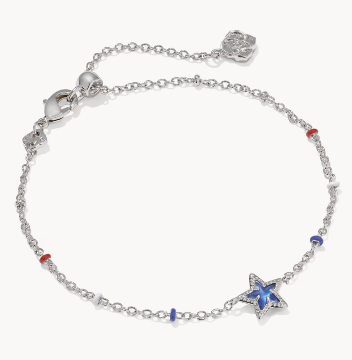 MINI CASSIDY DELICATE CHAIN BRACELET SILVER COBALT BLUE ILLUSION