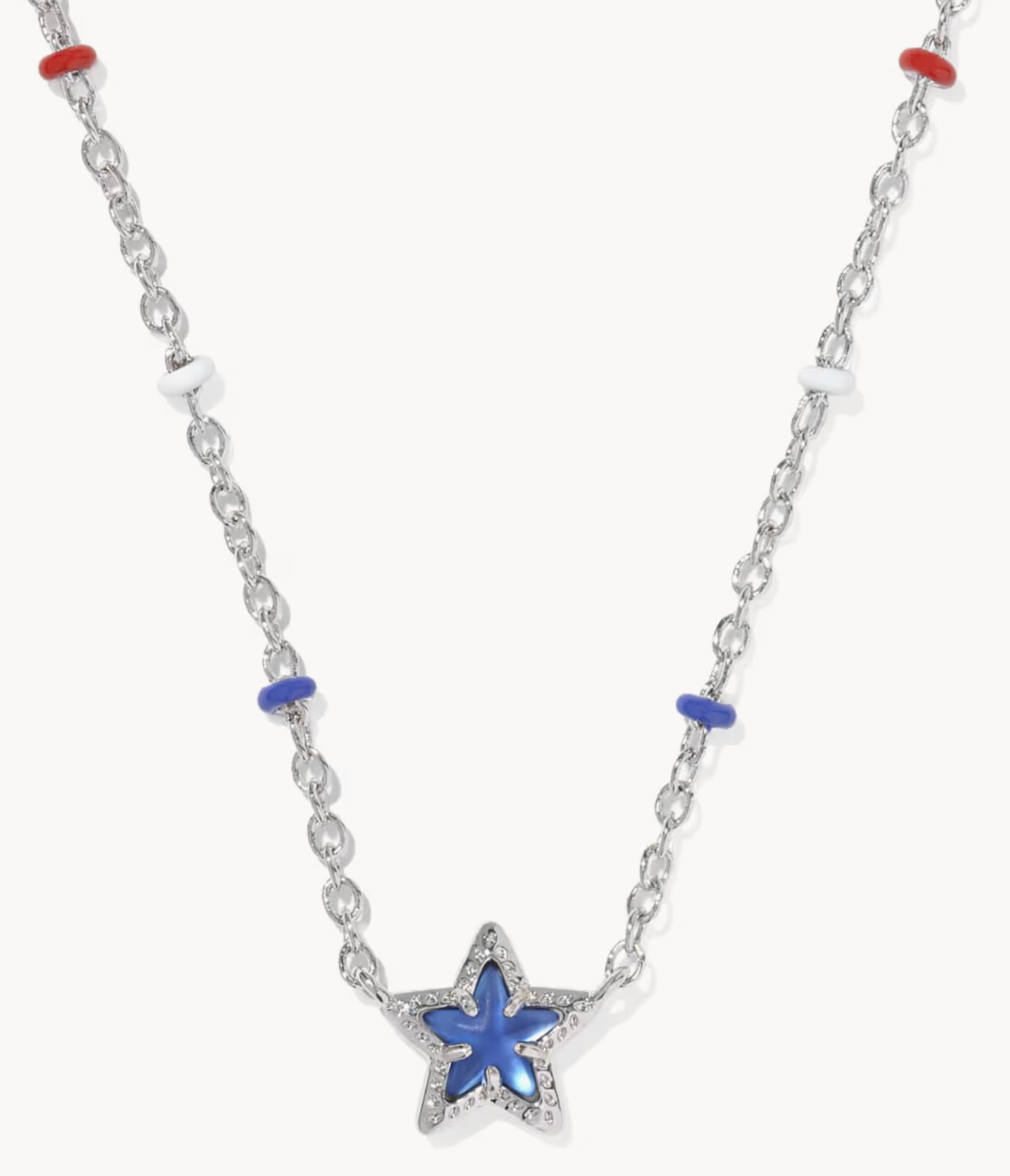MINI CASSIDY SHORT PENDANT NECKLACE SILVER COBALT BLUE ILLUSION
