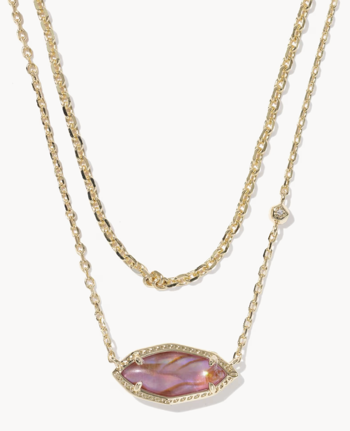 OPHELIA MULTI STRAND NECKLACE GOLD LIGHT MAUVE ILLUSION