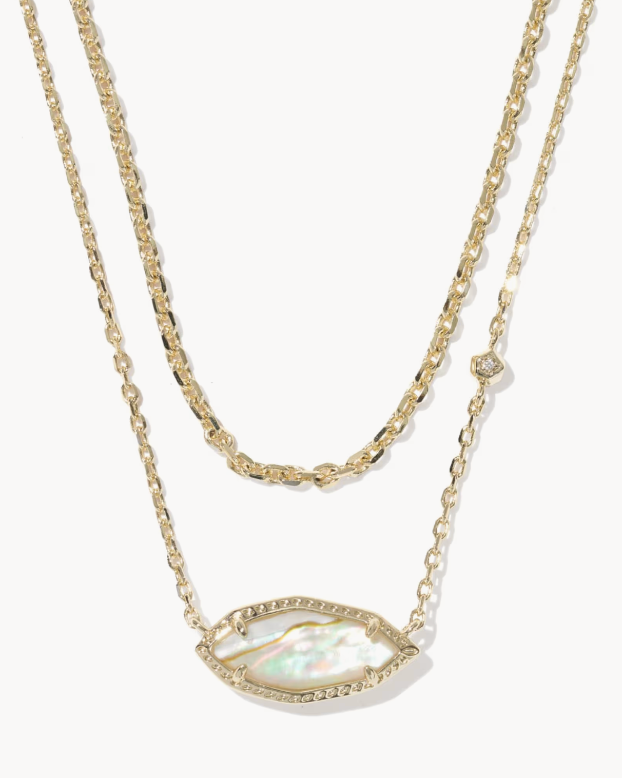 OPHELIA MULTI STRAND NECKLACE GOLD IRIDESCENT ABALONE