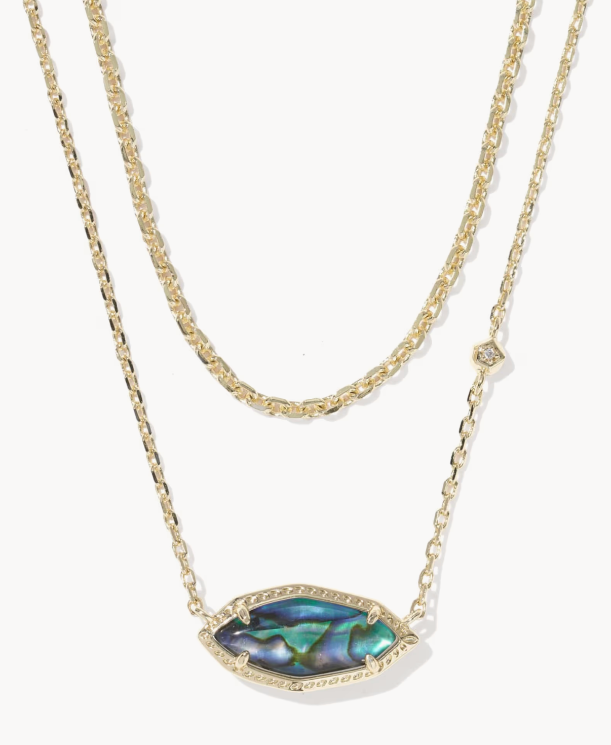 OPHELIA MULTI STRAND NECKLACE GOLD ABALONE SHELL