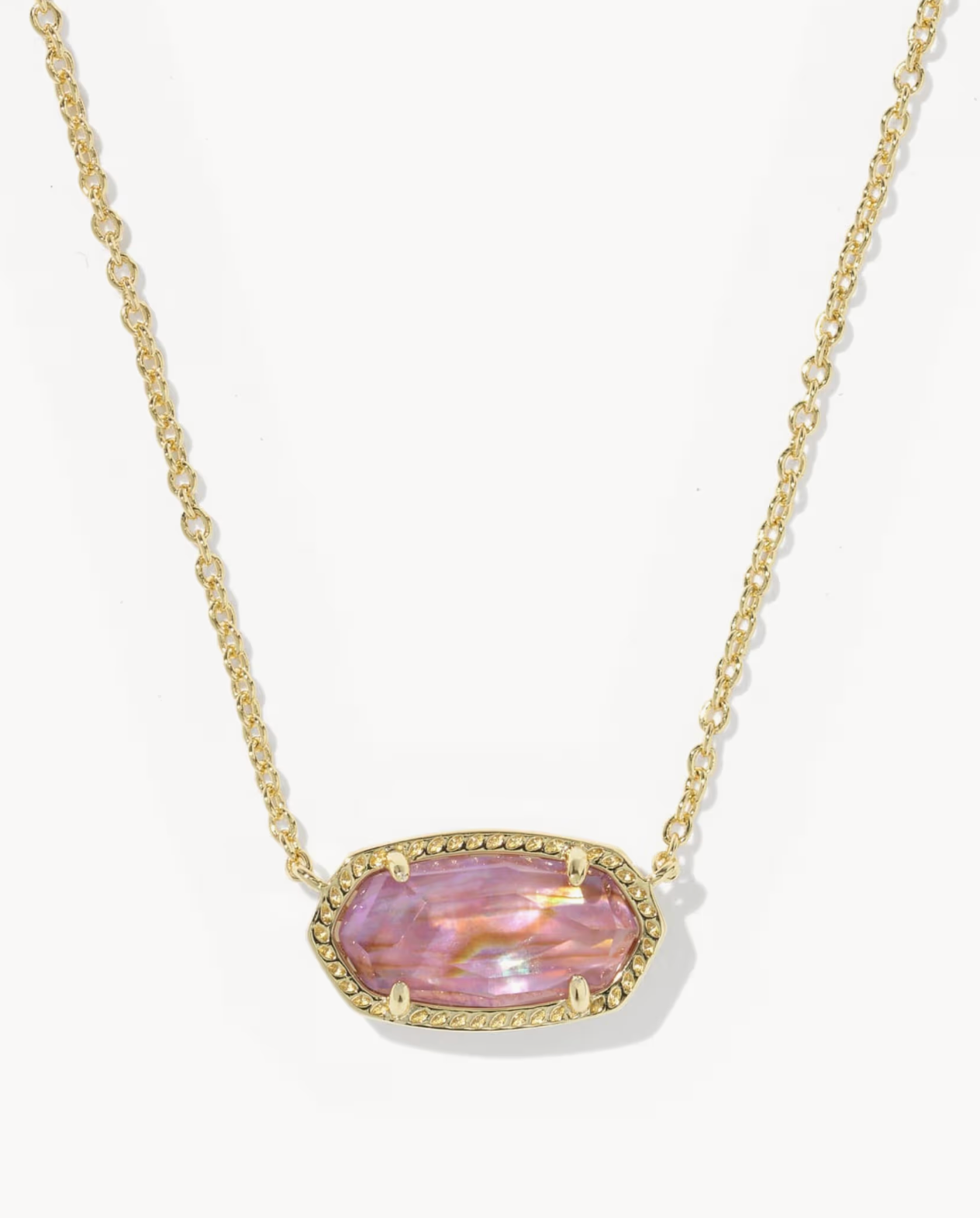 ELISA PENDANT NECKLACE GOLD LIGHT MAUVE ILLUSION