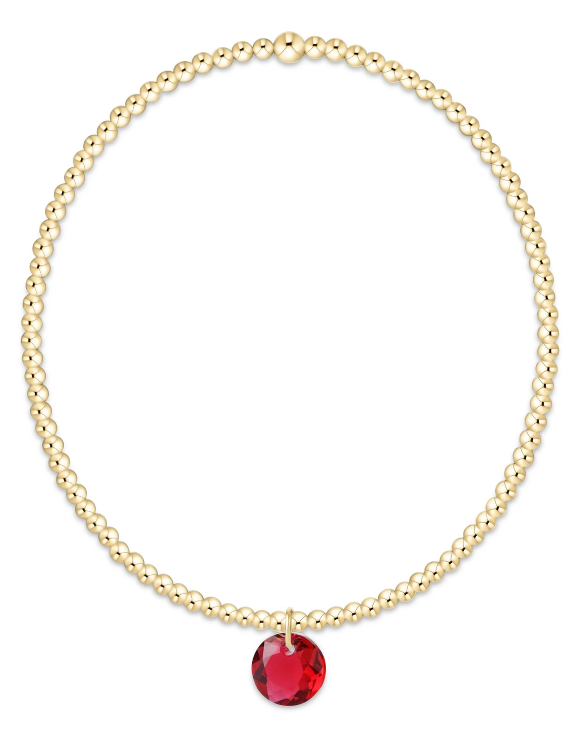 Classic Gold 2mm Bracelet - Reflection Small Charm - 07