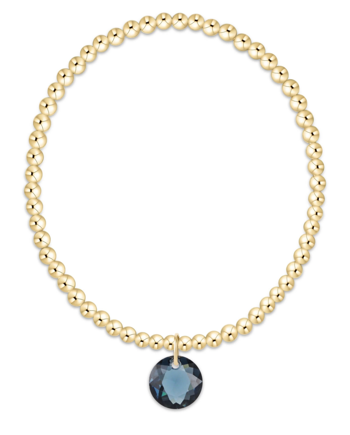 Classic Gold 3mm Bracelet - Reflection Charm - 09