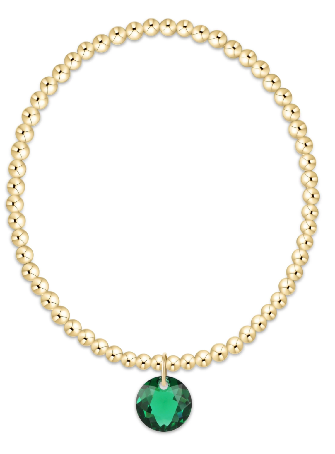 Classic Gold 3mm Bracelet - Reflection Charm - 05