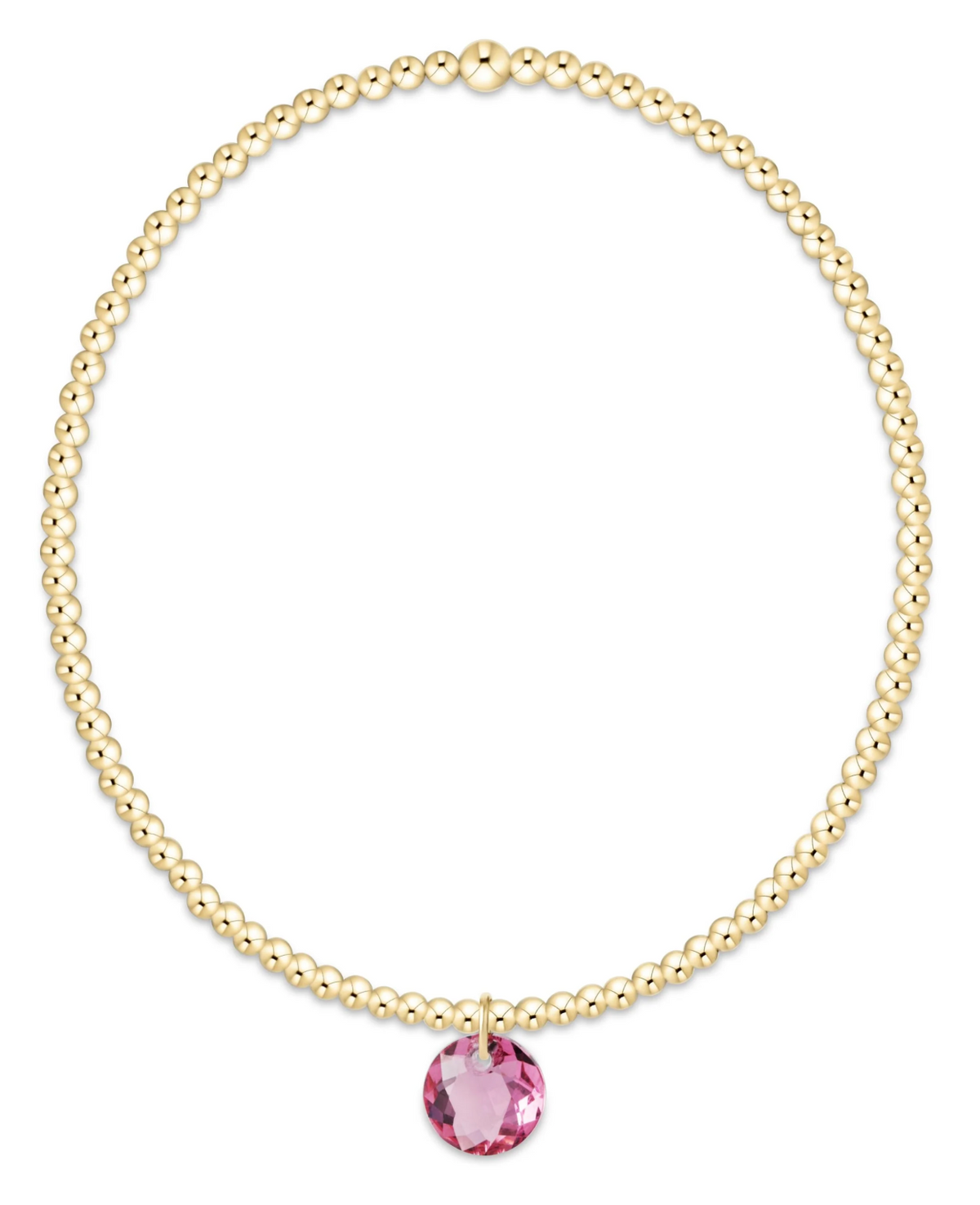 Classic Gold 2mm Bracelet - Reflection Small Charm - 10
