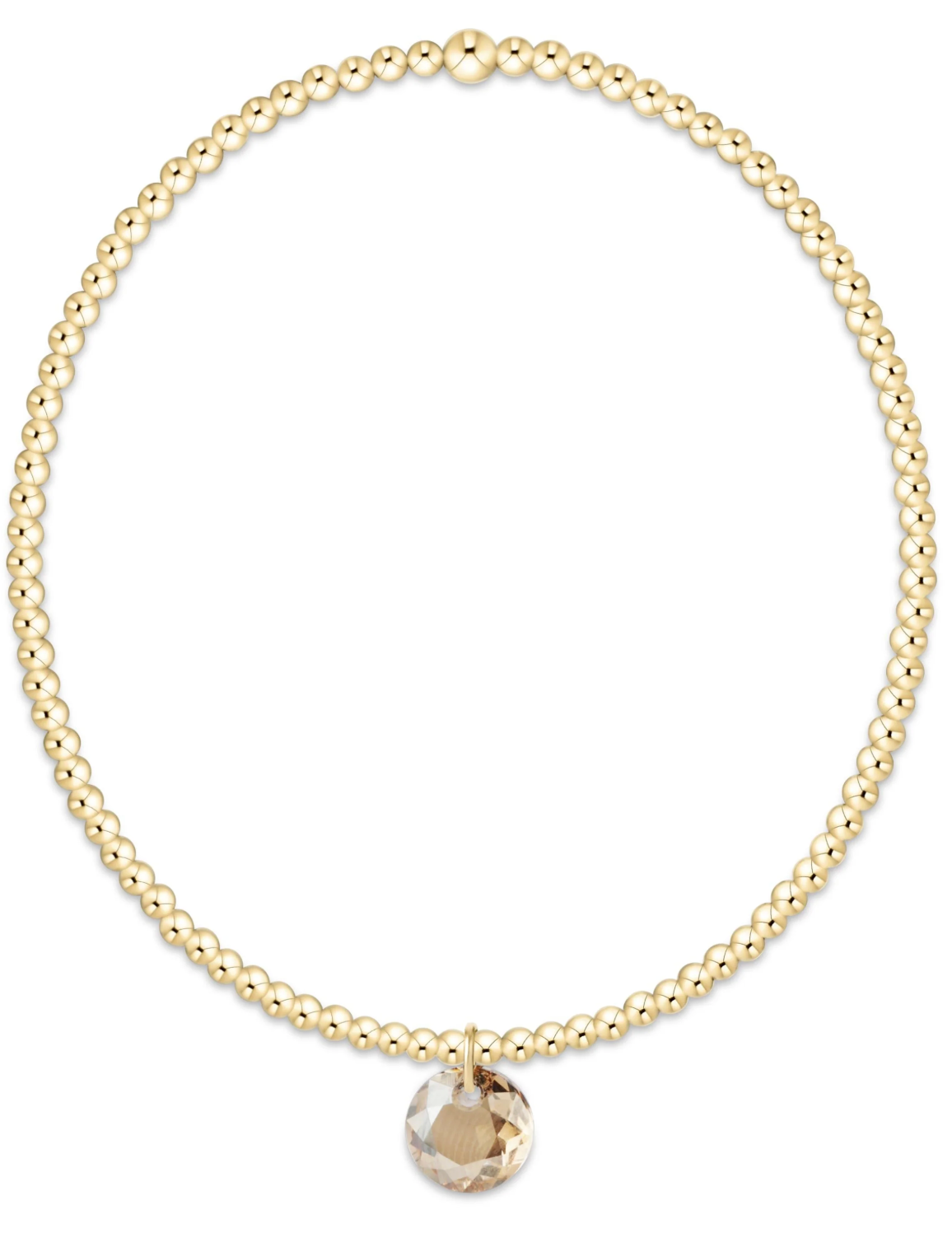 Classic Gold 2mm Bracelet - Reflection Small Charm - 11