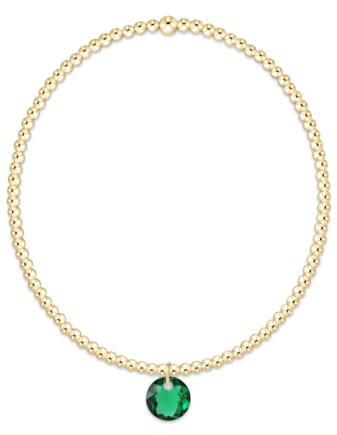 Classic Gold 2mm Bracelet - Reflection Small Charm - 05