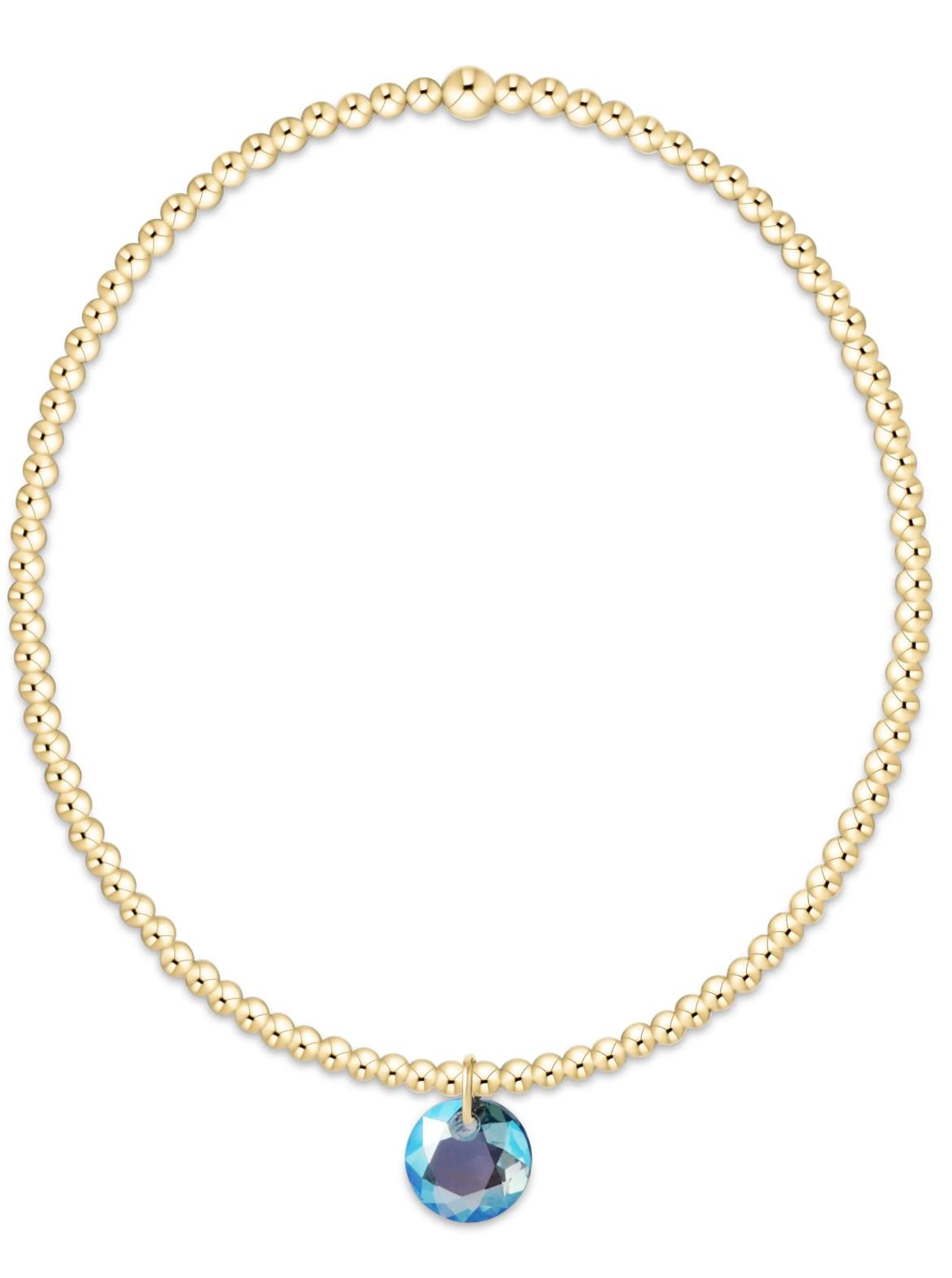 Classic Gold 2mm Bracelet - Reflection Small Charm - 03