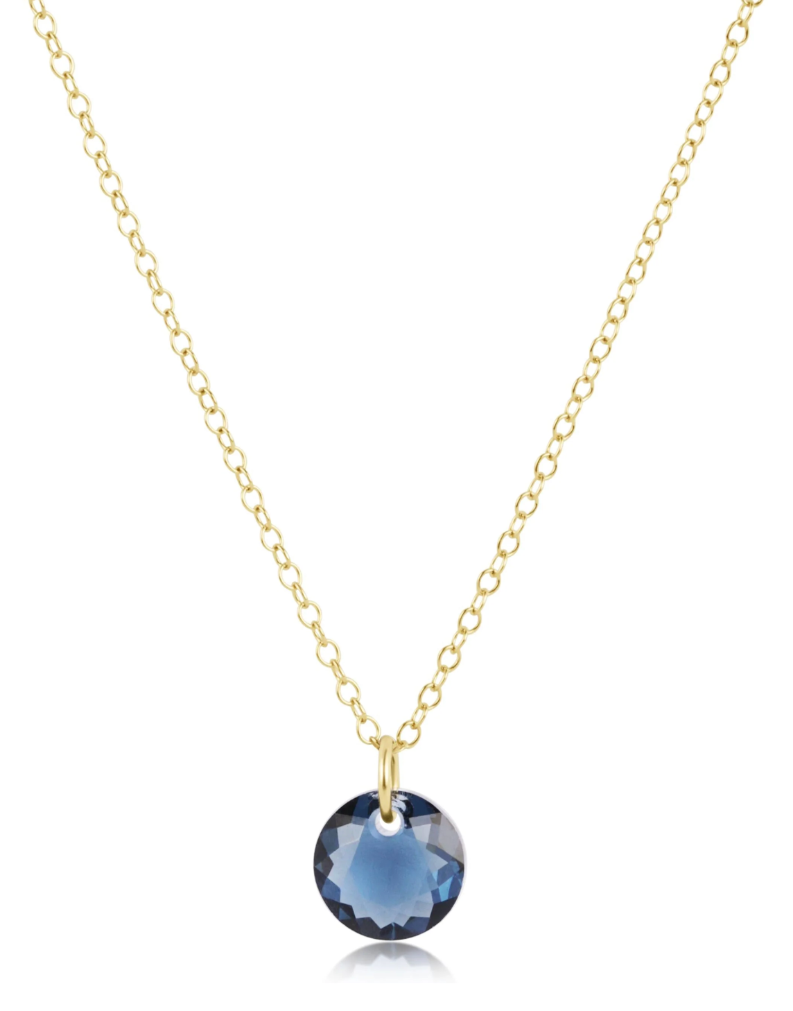 16" Necklace Gold - Reflection Small Charm - 09