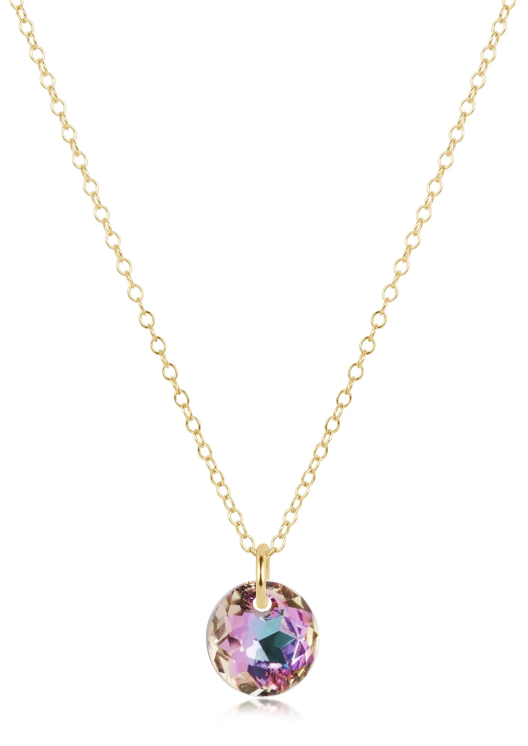 16" Necklace Gold - Reflection Small Charm - 06
