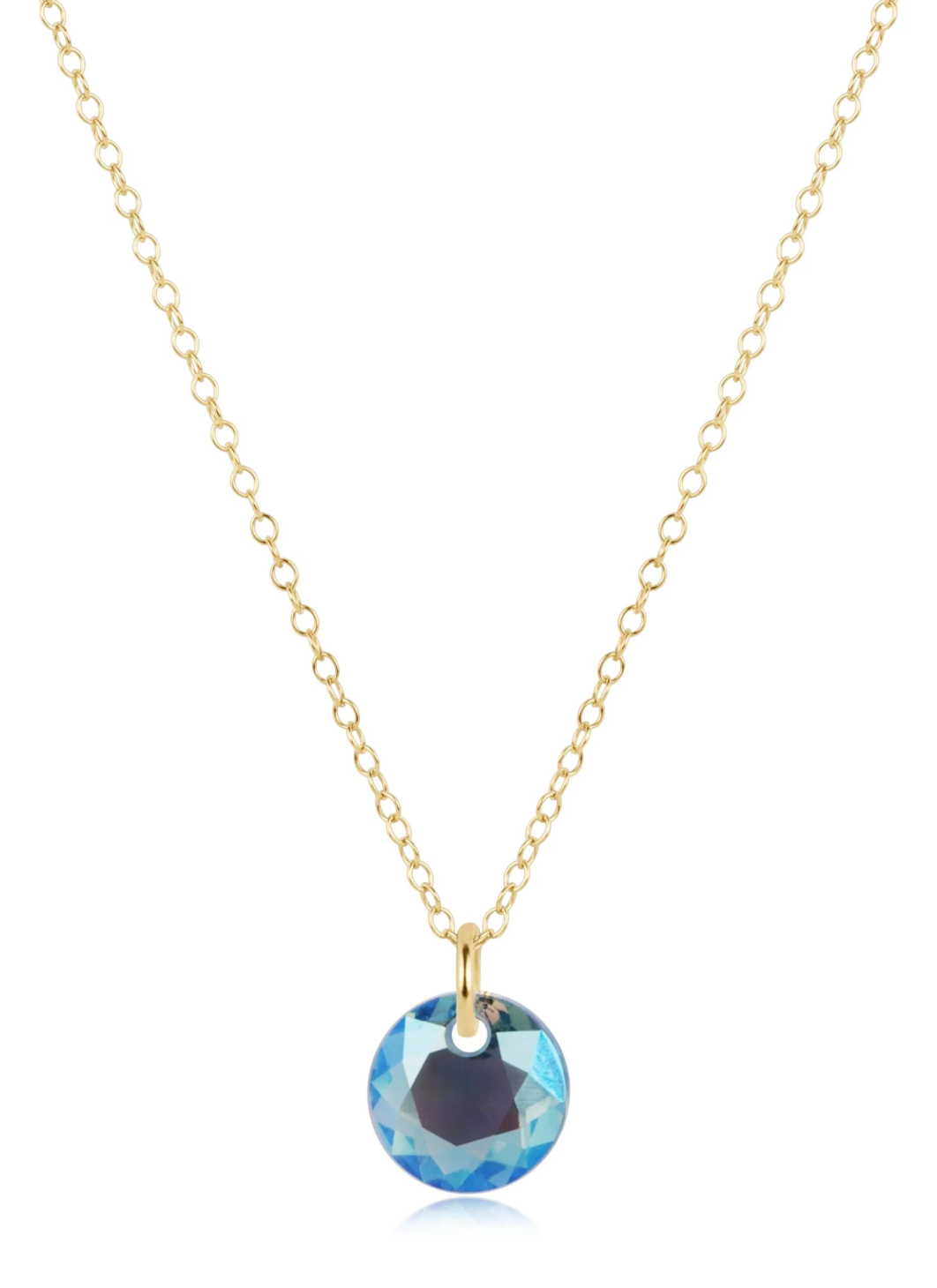 16" Necklace Gold - Reflection Small Charm - 03