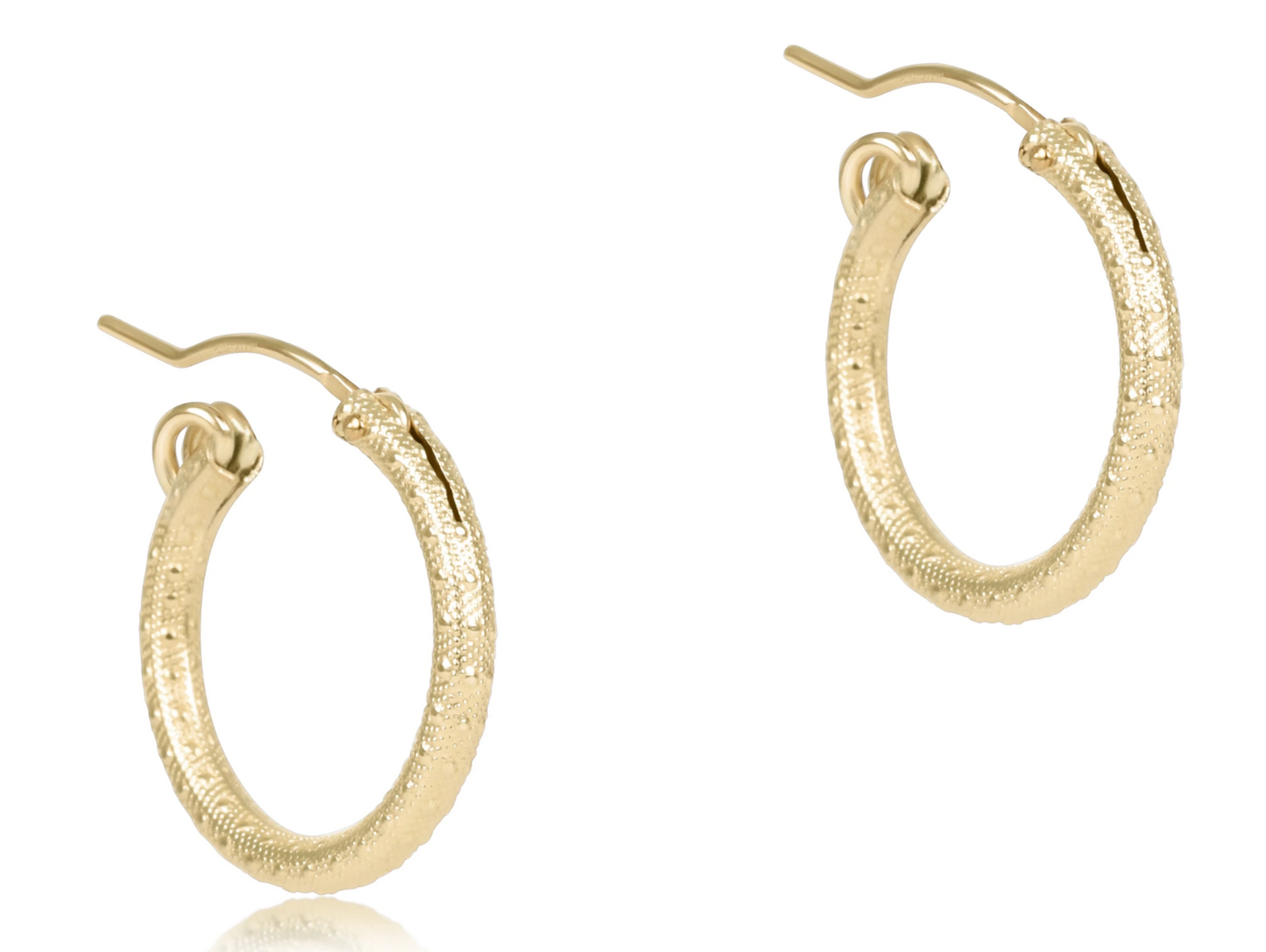 Round Gold 0.5" Hoop - Textured
