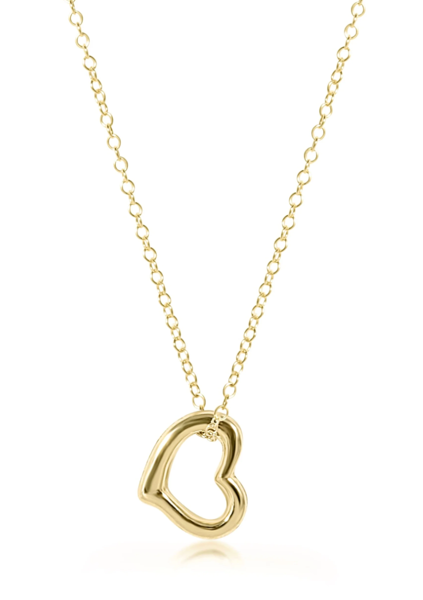 16" Necklace Gold - Love Gold Charm