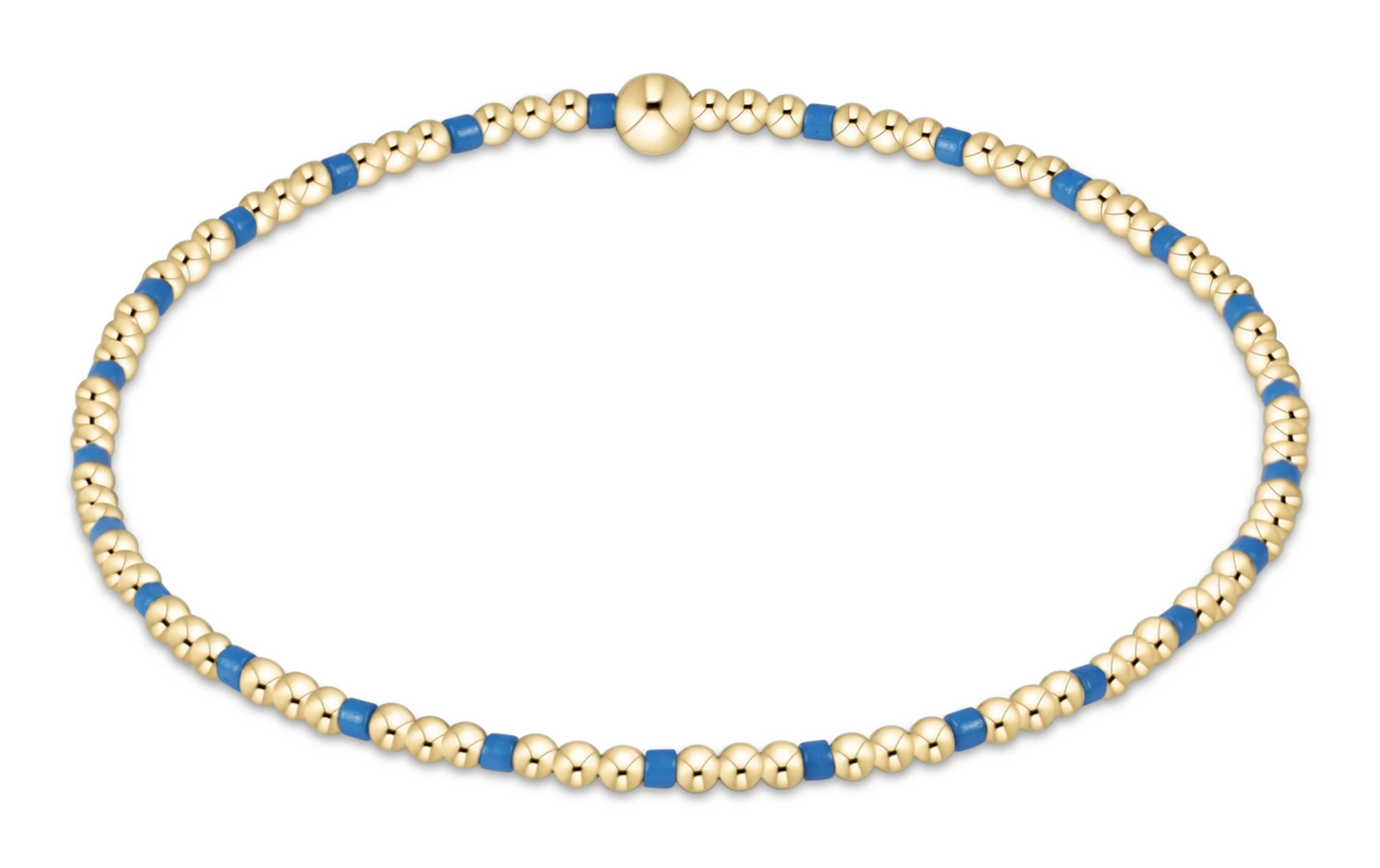 Gameday Hope Sincerity Pattern 2mm Bead Bracelet - Cobalt