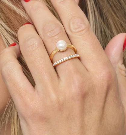 Perfect Pearl Stacked Ring