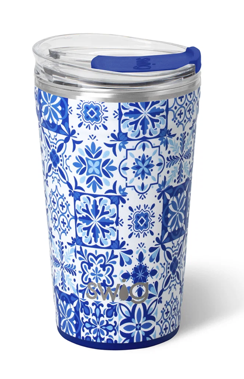 Indigo Tiles Party Cup 24oz
