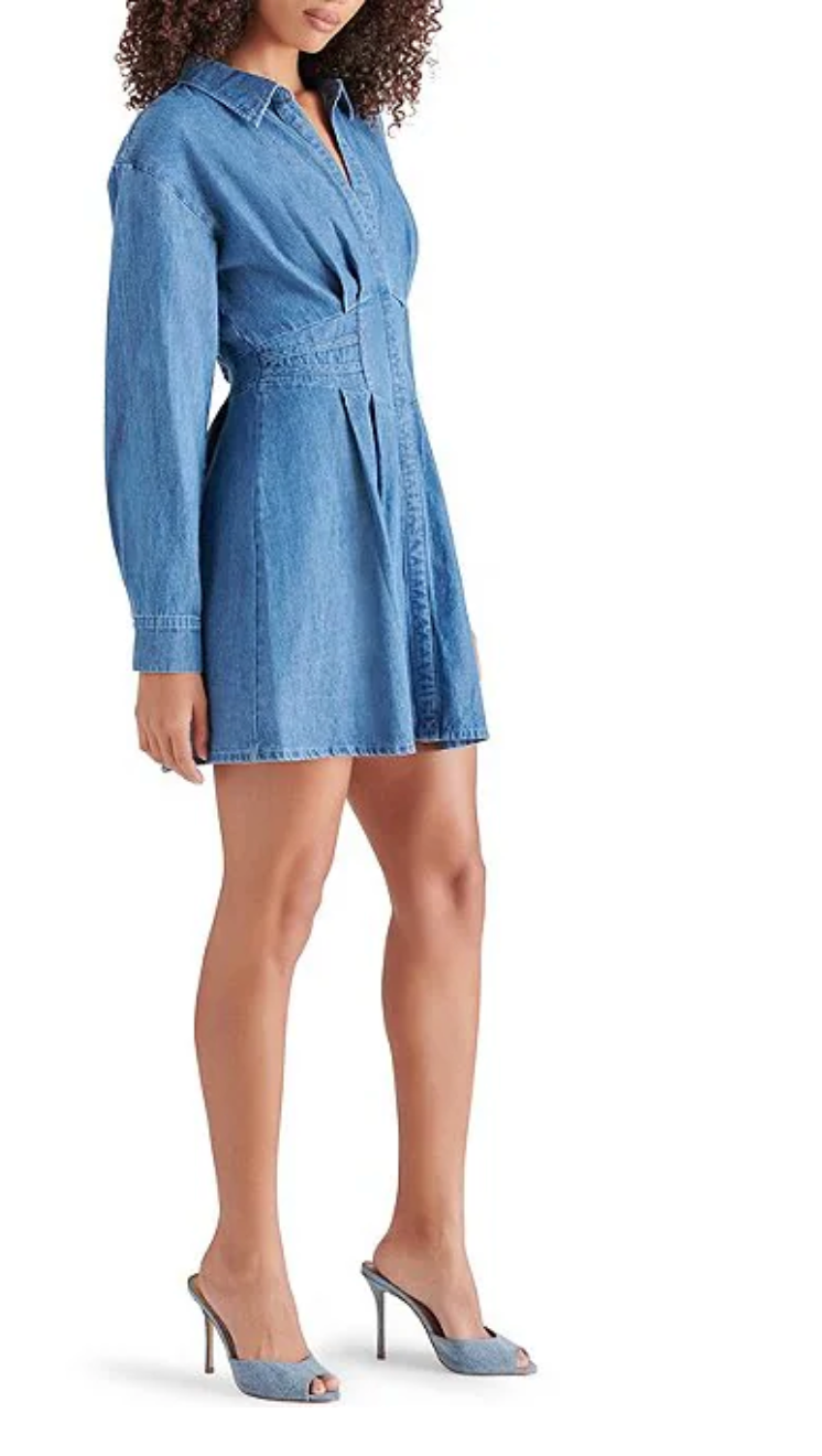 ARIA DRESS CHAMBRAY BLUE