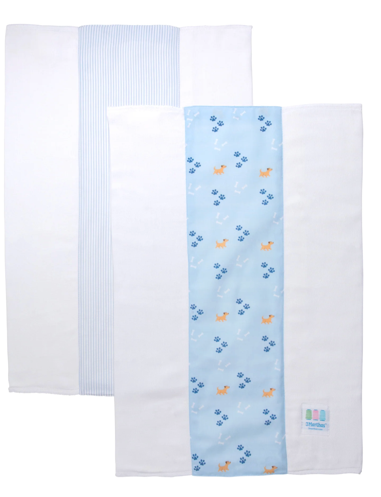 BLUE LAB PUPPY SET OF 2 BURPS