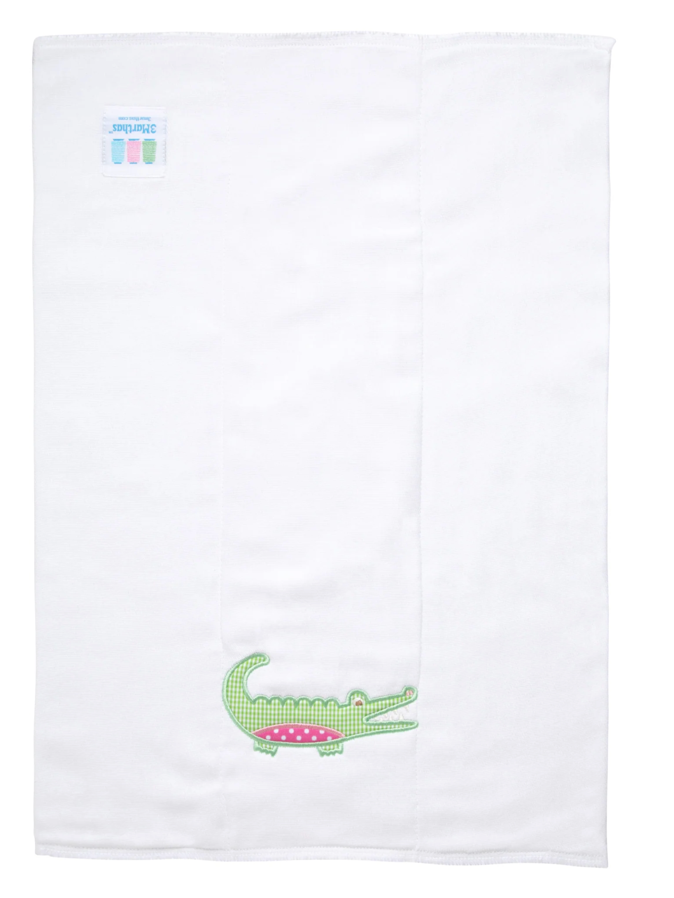 Alligator Applique Burp, Pink