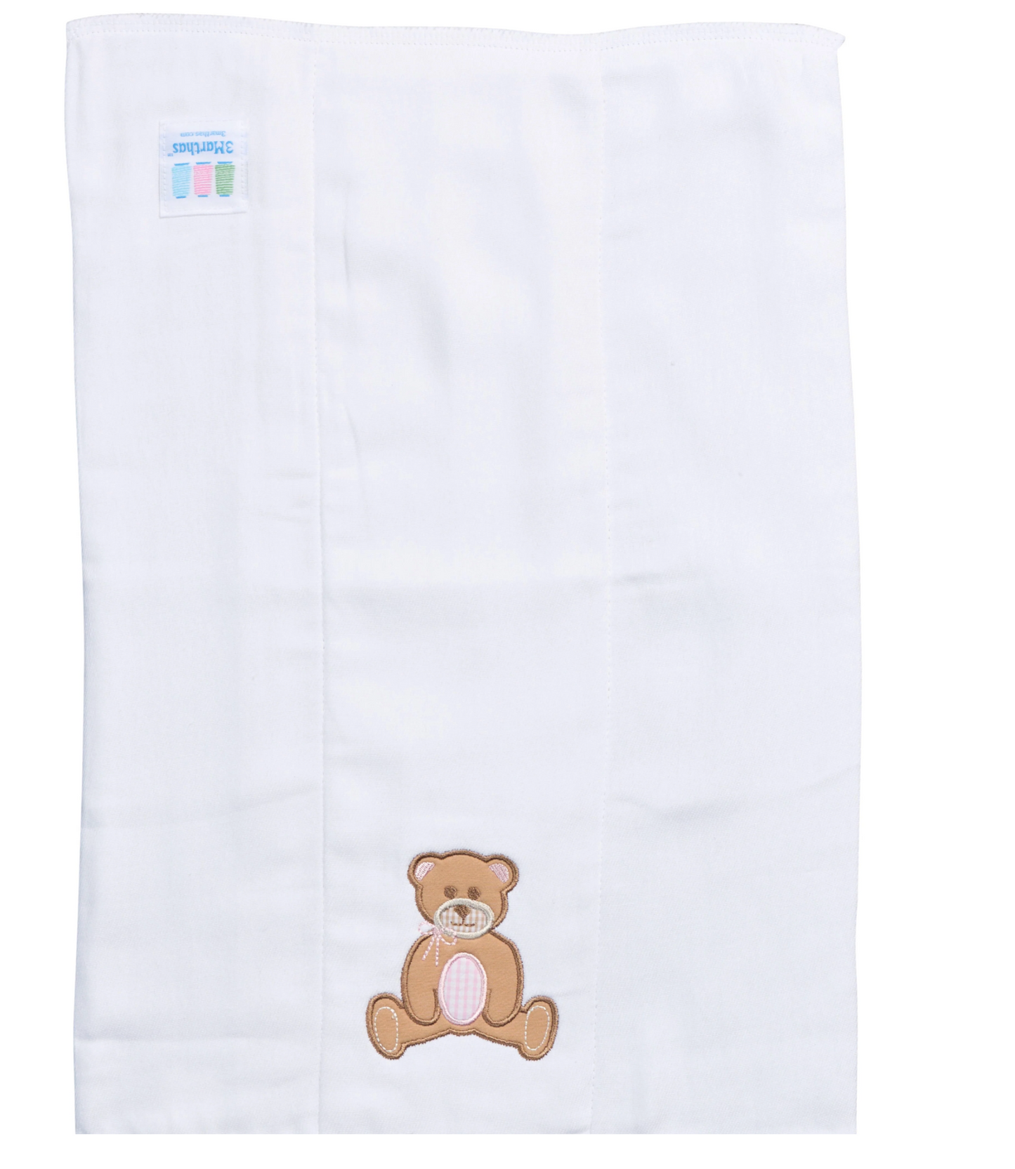 Teddy Bear Applique Burp, Pink